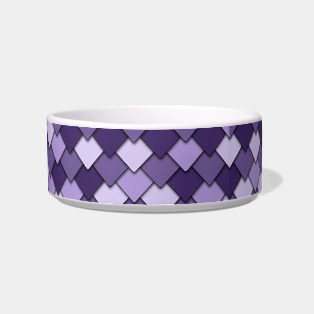 Grape Purple Square and Diamond Pattern Voerbakje (Links)