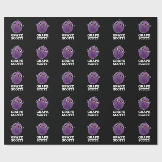 Grape Scott Funny Fruit Grape Pun Dark BG Cadeaupapier (Vlak)