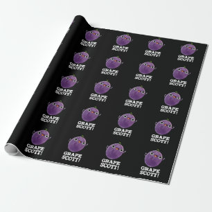 Grape Scott Funny Fruit Grape Pun Dark BG Cadeaupapier