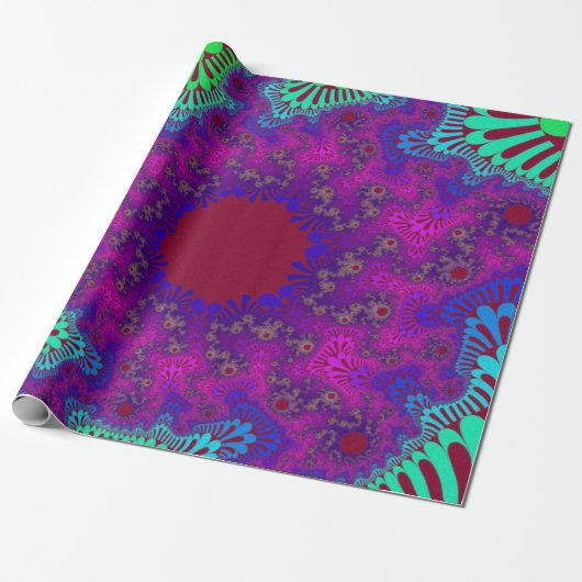 Grape Splash Sunburst Cadeaupapier (Uitgerold)