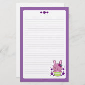 Grape Truffle Bunny Briefpapier (Voorkant / Achterkant)