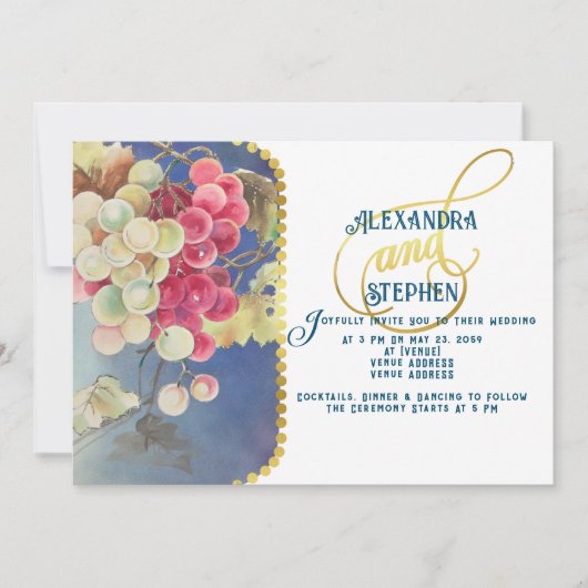 Grape Vines Winery Rustic Country Chic Wedding Kaart (Voorkant)