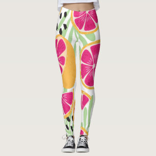 Grapefruit & Bladeren: Tropisch Leggings