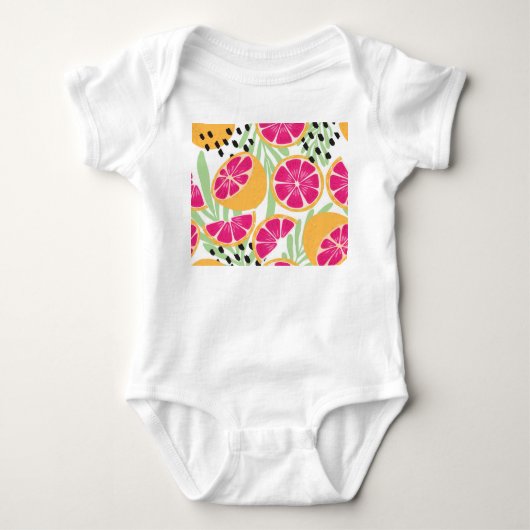 Grapefruit & Bladeren: Tropisch Romper (Voorkant)