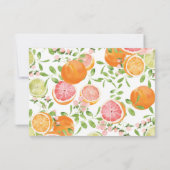 Grapefruit Citrus Bruiloft Dankkaart Bedankkaart (Achterkant)