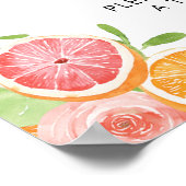 Grapefruit Citrus Bruiloft Feest Liefde is Zoet Poster (Hoek)