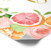 Grapefruit Citrus Vrijgezellenfeest Guest Book Poster (Hoek)