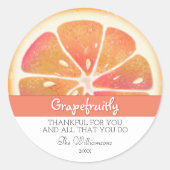 Grapefruit Citrusvruchten | Dank u Ronde Sticker (Voorkant)