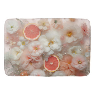Grapefruit en bloemen Abstract Badmat