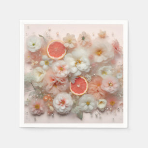 Grapefruit en bloemen Abstract Servet