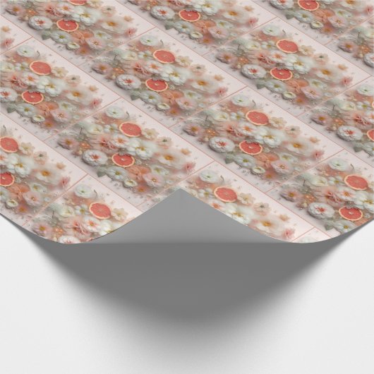 Grapefruit en bloemen in het water cadeaupapier (Hoek)