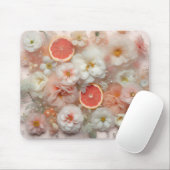 Grapefruit en bloemen muismat (Met muis)