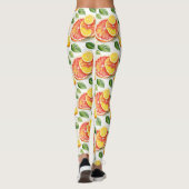 Grapefruit en citroenen Waterverf Citrus Leggings (Achterkant)