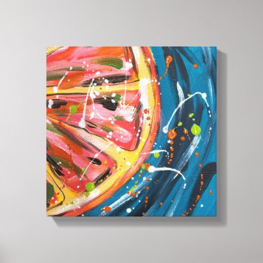 Grapefruit Levendig Fruit Kunst Canvas Afdruk (Voorkant)