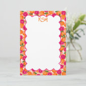 Grapefruit Monogram Aquarel Kaart (Staand voorkant)