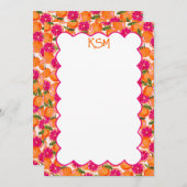 Grapefruit Monogram Aquarel Kaart (Voorkant / Achterkant)