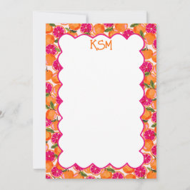 Grapefruit Monogram Aquarel Kaart
