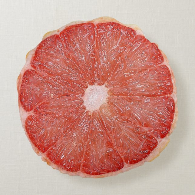 Grapefruit Pillow Rond Kussen (Achterkant)