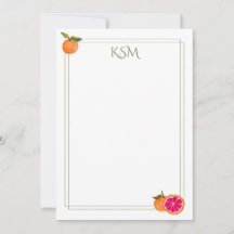 Grapefruit/pompelmoes monogram briefpapier