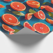 Grapefruit sappig Rainbow Custom Pattern Cadeaupapier (Hoek)