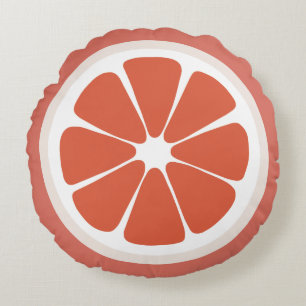 Grapefruit Slice Food Pillow Rond Kussen