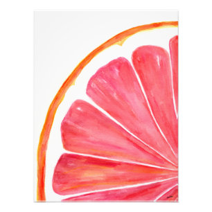 Grapefruit Slice Foto Vergroting Afdruk