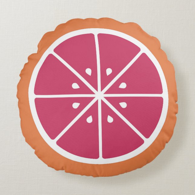 Grapefruit Slice Rond Kussen (Voorkant)