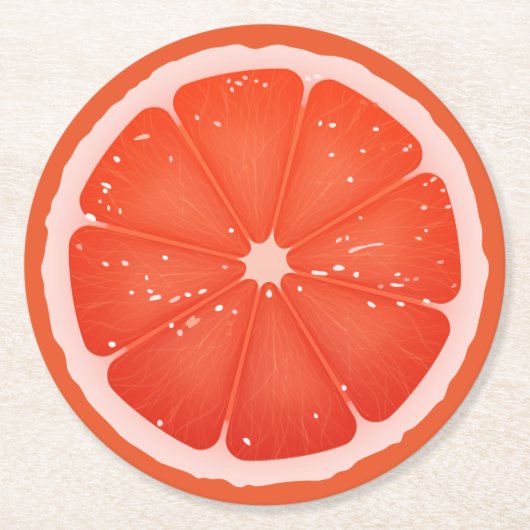 Grapefruit Slice Ronde Kartonnen Onderzetter (Voorkant)