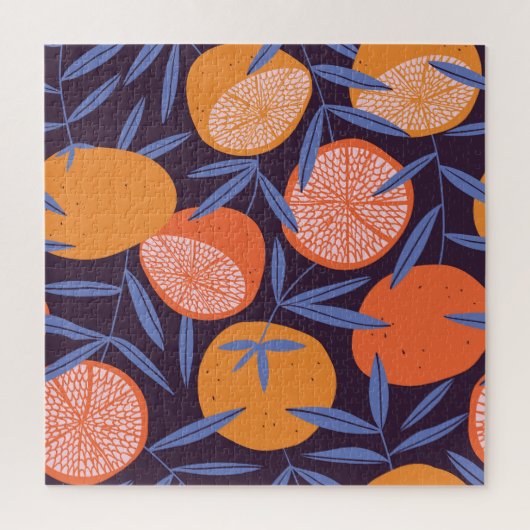 Grapefruit , tropisch fruitpatroon. legpuzzel (Verticaal)