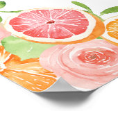 Grapefruits Citrus Bruiloft Welkom Bord Poster (Hoek)