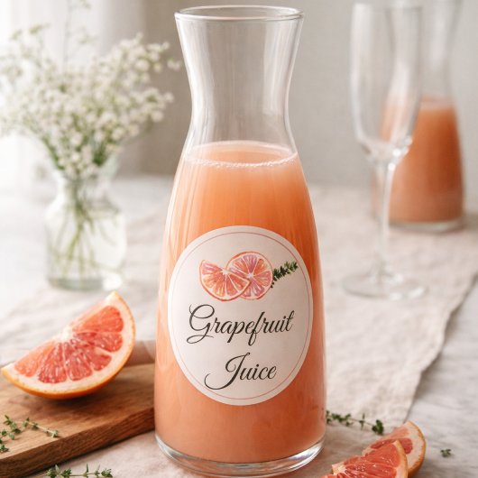 Grapefruitsap Mimosa Bar Fles Ronde Sticker