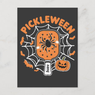 Grapenkomiek Griezelige Halloween Pickleball Sport Briefkaart