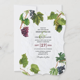 Grapes Vineyard Mediterranean Greek Island Wedding Kaart