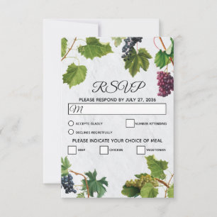 Grapes Vineyard Mediterranean Greek Island Wedding RSVP Kaartje