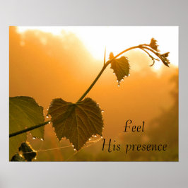 Grapevine & Dewdrops op Sunrise Inspirerend Poster