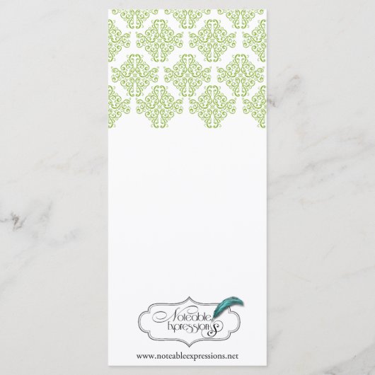 Grapevine Garden Wedding Menu (Achterkant)