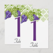 Grapevine Garden Wedding Numéro de table (Devant / Derrière)