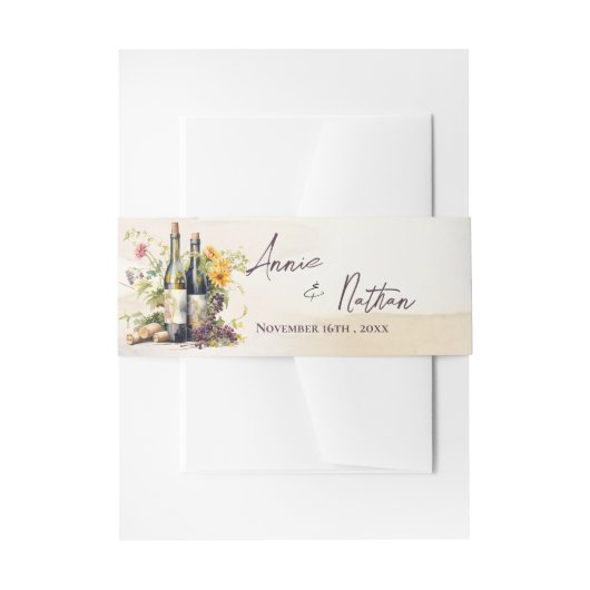 Grapevine-geïnspireerde chique wijnmakerij rustiek uitnodigingen wikkel (Voorkant Voorbeeld)