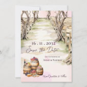 Grapevine-geïnspireerde rustieke chique wijnmakeri save the date (Voorkant)