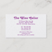 "Grapevine, Grapes, Fence" (Foto.) Visitekaartje (Achterkant)