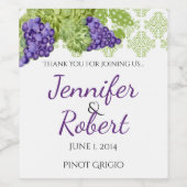 Grapevine Jardin Mariage Vin Étiquette (Étiquettes simples)
