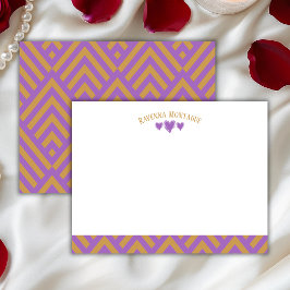 Grapevine Modern Hearts Striped Fans Note Card Notitiekaartje