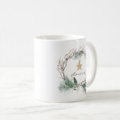 Grapevine WreatPine Branches Star Monogram Mok (Voorkant rechts)