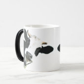 Graphic Art Fun Black & White Holstein Curieuze Ko Magische Mok (Voorkant links)