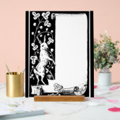 Graphic art lapin et scroll acrylique signe (Mariage)