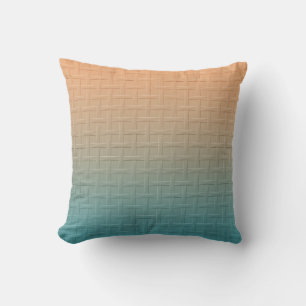 Graphic Basket Weave Pattern Gradient Blauwgroen B Buitenkussen