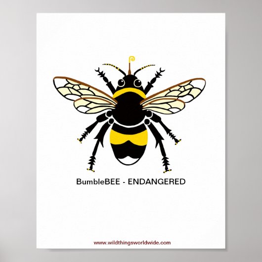 Graphic BUMBLE BEE - Bedreigd - Natuur - Wildlife Poster (Voorkant)