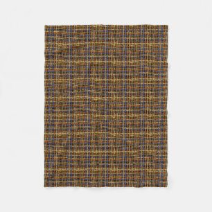 Graphic Burlap Woven Strings Blue Fleece Deken