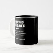 Graphic Designer Definition Funny Job betekenend Tweekleurige Koffiemok (Voorkant links)
