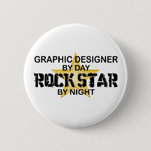 Graphic Designer Rock Ronde Button 5,7 Cm